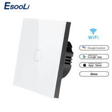 EsooLi EU Standard Tuya/Smart Life/ewelink 1/2 Gang WiFi Wall Light Touch Switch for Google Home Amazon Alexa Voice Control 2024 - buy cheap
