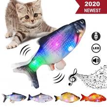 Движущаяся музыкальная рыба, электрическая игрушка для кошки, зарядное устройство USB, Интерактивная игрушка для жевания кошек, игрушки для жевания, товары для кошачьей мяты, котенок, рыба, кошка, ваггинговая игрушка 2024 - купить недорого