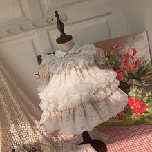 2 шт., летнее винтажное бальное платье принцессы Лолиты с цветочным рисунком для девочек, праздничное пасхальвечерние платье для дня рождения 2024 - купить недорого