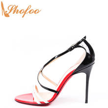 Mixed Colors Stilettos High Thin Heels Women Sandals Open Toe Cross Strap Large Size 12 15 Ladies Fashion Concise Shoes Shofoo 2024 - buy cheap