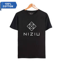 Camiseta manga curta da equipe coreana niziu, camiseta feminina e masculina com estampa feliz do kpop 2020 algodão 2024 - compre barato