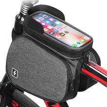 TOTNEND-bolsa para teléfono móvil con pantalla táctil de 5,7 ", bolsa negra para SILLÍN de bicicleta, marco frontal, tubo superior, alforja de doble cara 2024 - compra barato