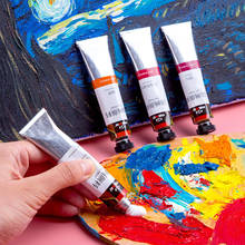 Tubular 20ml Oil Painting set Pigment Beginner Hand Paint Dyestuff Coating Art Supplies Articles 12/24 colors brush 2024 - buy cheap