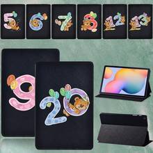 Funda de cuero para tableta Samsung Galaxy Tab S6 Lite SM-P610 P615 de 10,4 pulgadas, con tapa y soporte, con diseño de oso y número 2024 - compra barato