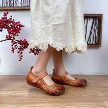 YourSeason Ladies Vintage Shoes Genuine Leather Flat With Handmade Concise Casual Women Hook Loop 2021 Summer Sandals 2024 - buy cheap