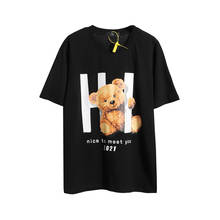 Camiseta de manga corta con estampado de oso Unisex, Camiseta de cuello redondo, camisetas de media manga, Camiseta Harajuku Masculina 2024 - compra barato