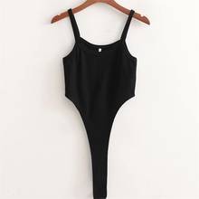 ZXQJ Women 2021 Fashion New Sexy Stretchy Slim Solid Bodysuits Vintage O Neck Sleeveless Female Playsuits Chic Tops 2024 - buy cheap