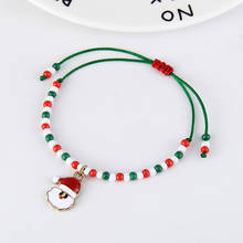 2019 Snowflake Santa Charm Bracelet For Women DIY Crystal Beads Bracelets & Bangles Jewelry Christmas Gift 2024 - buy cheap