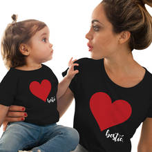 Love family matching clothes Tshirt Baby Cotton Mommy and Baby Kids women mom girl boys t shirt Family Matching Clothes Outfit 2024 - buy cheap