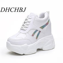 10CM super high heels chunky sneakers women autumn thick bottom height increasing casual shoes woman mesh platform Vulcanize 2024 - buy cheap