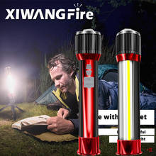 LED novelty rotating zoom flashlight LED rechargeable camping flashlight with side light can charge mobile phone floodlights 2024 - buy cheap