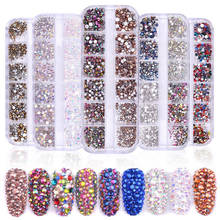 Super Glitter Nail Crystal Rhinestones Clear Non HotFix FlatBack Jewelry Glass Shiny Nail Art Decoration 2024 - buy cheap