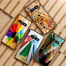 Rainbow Macro Pencil Tempered Glass Phone Case For Samsung Galaxy S8 S9 S10 S20 PLUS J8 J6 J4 2018 NOTE 8 9 10 Cover Shell 2024 - buy cheap