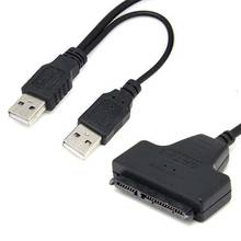 USB 2,0 до 2,5 дюймов 22Pin 7 + 15 ATA SATA 2,0 HDD/SSD адаптер конвертер кабель 2024 - купить недорого