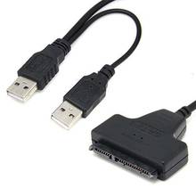 Usb 2.0 a 2.5 polegada 22pin 7 + 15 ata sata 2.0 hdd/ssd adaptador conversor cabo 2024 - compre barato