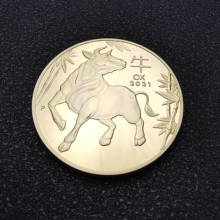 2021 the Year of Ox Australia Animal Commemorative Coins 1 oz Gold Elizabeth II Souvenirs New Year Gifts 2024 - buy cheap