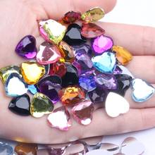 Heart Shape Acrylic Rhinestones Flat Back Flat Facets Many Sizes Many Colors For Nails Art Glue On Beads DIY Jewelry Making 2024 - купить недорого