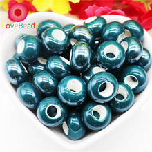 10Pcs Glass Porcelain Color Ceramic Murano Charms Spacer Big Hole Bubblegum Rondelle Beads Fit Pandora Bracelet Chain Jewelry 2024 - buy cheap