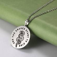 Skyrim Snake Animal Pendant Necklace And The Snakes Start to Sing Stainless Steel Choker Chain Necklaces Women Girl Jewelry Gift 2024 - buy cheap