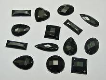 Diamantes de imitación para costura acrílica, Color negro, forma variadas coser cuentas, 100 2024 - compra barato
