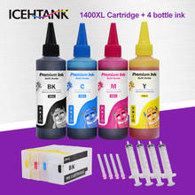ICEHTANK 4 бутылки многоразового набора чернил + PGI1400 XL совместимый чернильный картридж для Canon PGI-1400 MAXIFY MB2040 MB2140 MB2340 MB2740 2024 - купить недорого