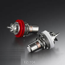 2pcs EIZZ Rhodium Plated Tellurium Copper RCA Jack Female Socket Connector for HiFi Audio TV CD AMP Panel Chassis Mount EZ-104 2024 - buy cheap