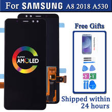 ЖК-дисплей Super Amoled для SAMSUNG GALAXY A8 2018 A530 A530F, сенсорный экран с дигитайзером в сборе A8 2018 Duos LCD A530F/DS Brightn 2024 - купить недорого
