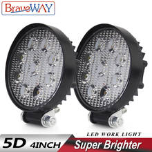 BraveWay 5D 4.3 Inch 27W LED Work Light Spot Flood Led Beam for Car Trucks Lamp SUV Driving Fog Lights Offroad 4WD Boat 12V 24V 2024 - buy cheap