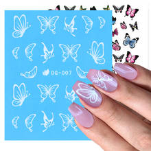 1pcs Butterfly Flower Nail Stickers Luminous Decoration Decals Colorful Water Transfer Nail Art Tips Manicure Slider JIDG-007 2024 - buy cheap