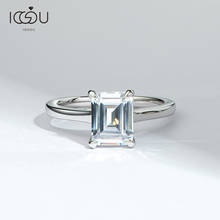 IOGOU 925 Sterling Silver 2.5 Carat Emerald Cut Solitiare Rings for Women Simulated Diamond Engagement Wedding Band Ring Jewelry 2024 - buy cheap