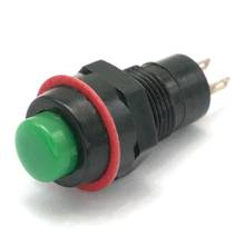 Interruptor de botón verde sin momentáneo, interruptor de 2 pines SPST OFF-(ON) 2A 125VAC agujero 10mm 2024 - compra barato