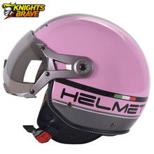 Retro capacete da motocicleta 3/4 rosto aberto dupla lente viseiras casco moto capacete de bicicleta elétrica verão moto capacete dot 2024 - compre barato