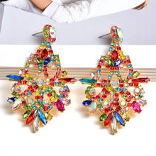 New Statement Colorful Crystal Earrings High-quality Vintage Fashion Drop Earring Jewelry Accessories For Women Wholesale 2024 - buy cheap