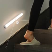 Luminária noturna led, sem fio, com sensor de movimento, recarregável, usb, para cozinha, guarda-roupa, escada, quarto, deocr 2024 - compre barato