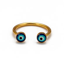 Adjustable Eye Blue Turkish Evil Eye Open Ring Gold Color Copper Dropping Oil Ring Party Fashion Jewelry Gifts for Women Men 2024 - buy cheap