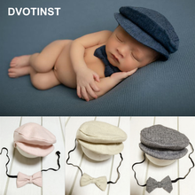 Dvotinst Baby Photography Props Newborn Gentleman Hats Bonnet Bow Tie Fotografia Accessories Studio Shooting Photo Shower Gifts 2024 - buy cheap