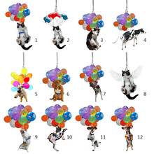 Cat Balloon Car Hanging Ornament cat car hanging ornaments, Flying Cat with Colorful Balloon Home Decoration 2024 - buy cheap