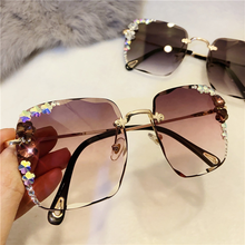 Luxury Brand Designer Sunglasses High Quality Rhinestone Sun Glasses Big Diamond Bling Eyeglasses Fashion Shades for Women Uv400 2024 - buy cheap