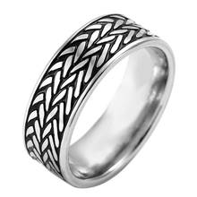 MANGOPIE8mm Vintage 316L Stainless Steel Ring for Men And Women Never Fade 2024 - buy cheap
