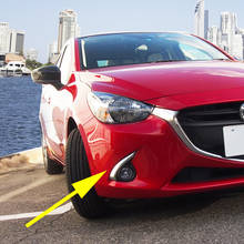 Capa cromada para farol de neblina dianteiro, estilo para 2015 2016 mazda2 dj dl foglight, acessórios para sobrancelha sedan, hatch 2024 - compre barato