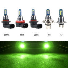 Lâmpadas para farol de carro, luz led 3030smd h8 h11 9005 9006 h4 h7 branca verde 6000k, lâmpada de neblina veicular 2024 - compre barato