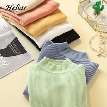 Heliar Solid Plain Round Neck Autumn Winter Sweater Female Elasticity Pullovers Casual Thin Knitted Tops Sweater For Women 2024 - buy cheap