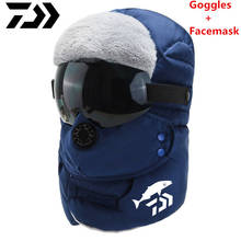 Winter Daiwa Fishing Goggles Cap Winter UNISEX Fishing Ear Protection Face Windproof Ski Cap Velvet Thick Fishing Mask Hat 2024 - buy cheap