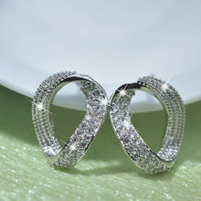 Moda jóias geométrica twist brincos embutidos zircão brilhante irregular exclusivo acessórios de luxo para festa de casamento feminino 2024 - compre barato
