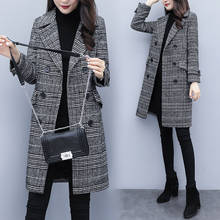 Hodisytian Winter Women Wool Blends Plaid Trench Coat Female Elegant Ocio Outerwear Leisure Thick Cardigan Cashmere Overcoat 2024 - buy cheap
