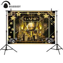 Allenjoy-fondo fotográfico de Gatsby para estudio fotográfico, telón de fondo para fiesta de despedida de soltera, disco, coche dorado, amigos, Carnaval, cumpleaños, photocall 2024 - compra barato