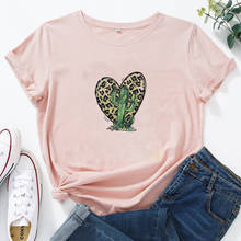 Camiseta de Cactus de manga corta de algodón para mujer, blusa divertida con cuello redondo, camiseta informal para mujer, camiseta divertida para mujer 2024 - compra barato