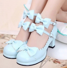 Summer princess sweet lolita shoes cute student daily bowknot leather shoes round head high heel 6cm women shoes cosplay loli 2024 - buy cheap