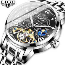 LIGE Men luxury Automatic Mechanical Watch Classic Business Watch Men Tourbillon Waterproof Men Wristwatch Relogio Masculino+Box 2024 - buy cheap
