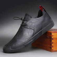 2022 homens de couro sapatos casuais primavera outono novo estilo simples mocassins moda homem laço-up legal sapatos planos 2024 - compre barato
